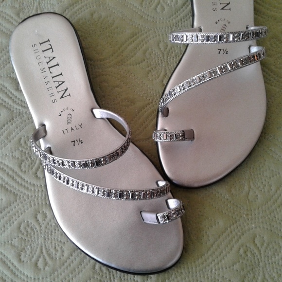 Italian Leather Shoes - NWOTCrystal embellished strappy sandals